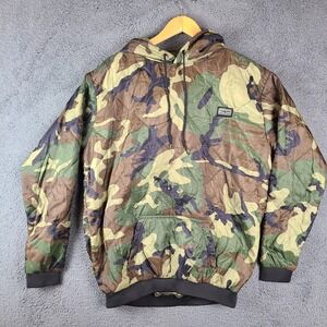 Black Rifle Coffee Company Quilted Hoodie Sweatshirt Woobie Sz Small Camouflage